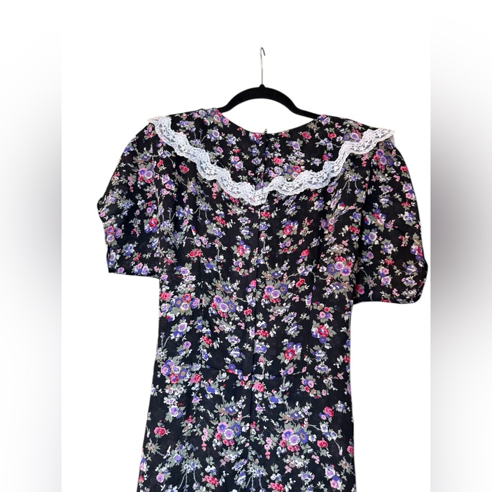Vintage Jessica McClintock Gunne Sax Floral Cottagecore Dress - Picture 7 of 13